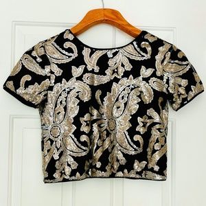 Sequined Crop Top